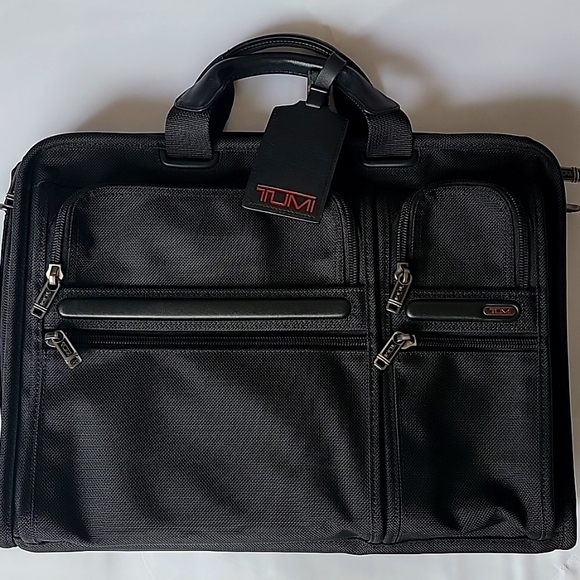 TUMI Black Organizer Laptop Briefcase